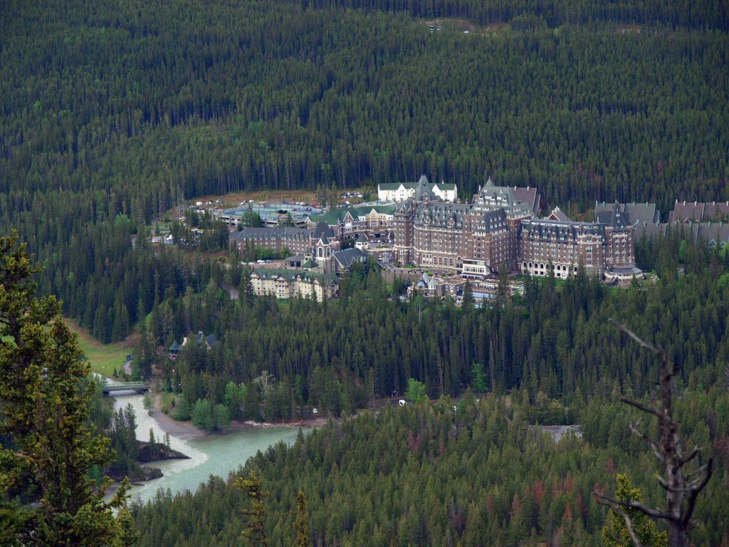 The Banff Springs Hotel as seen from the Tunnel Mountain Hike