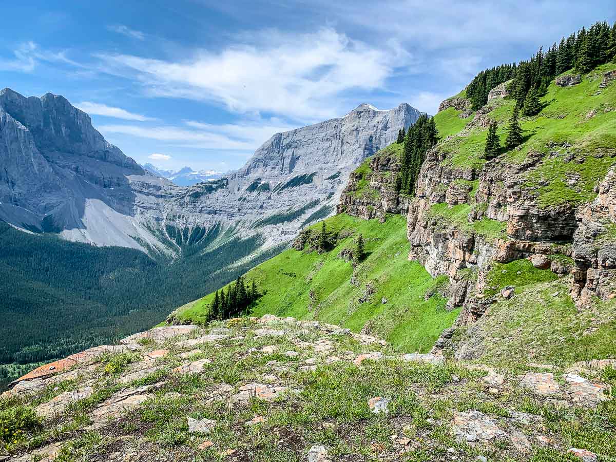 Excellent views of The Rimwall and Windtower as seenfrom the Wind Ridge Trail near Canmore, Alberta
