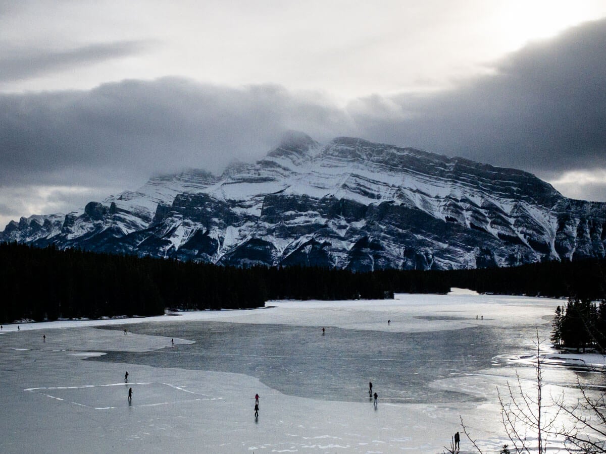 Two Jacking Skating-1 Banff Skating on Two Jack Lake - Dec 2020