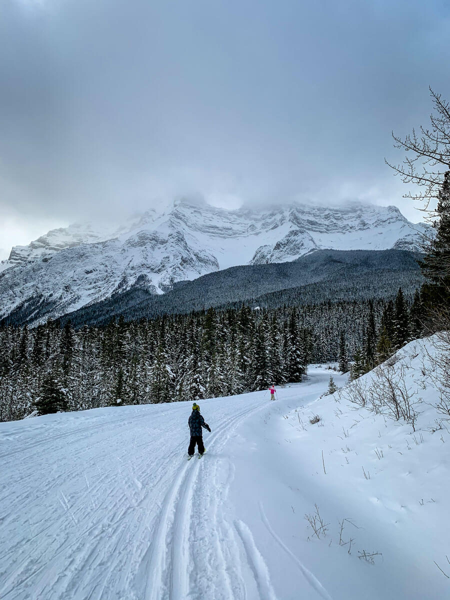 Cross Country Skiing - Lake Minnewanka Winter-1 Cross-country skiing at Lake Minnewanka - Winter
