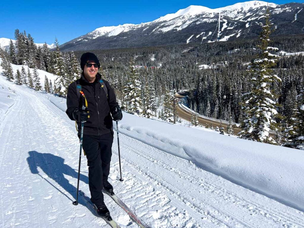 Dan Brewer skis the Tramline cross-country ski trail near Lake Louise.