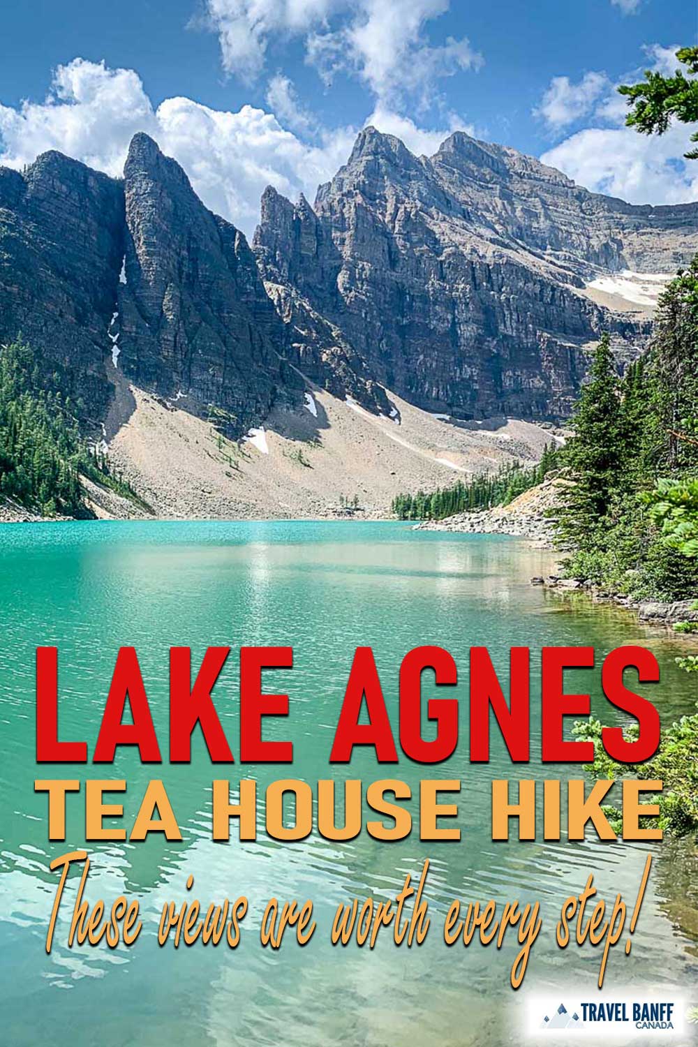 Lake Agnes Tea House hike - a must-do Lake Louise hike. Leaving right from the Lake Louise lakeshore trail, this Lake Louise hike takes you to two incredible Banff lakes: Lake Agnes and Mirror Lake. As an added bonus, the Lake Agnes Tea House makes the perfect destination. Enjoy a snack and a tea at the top!