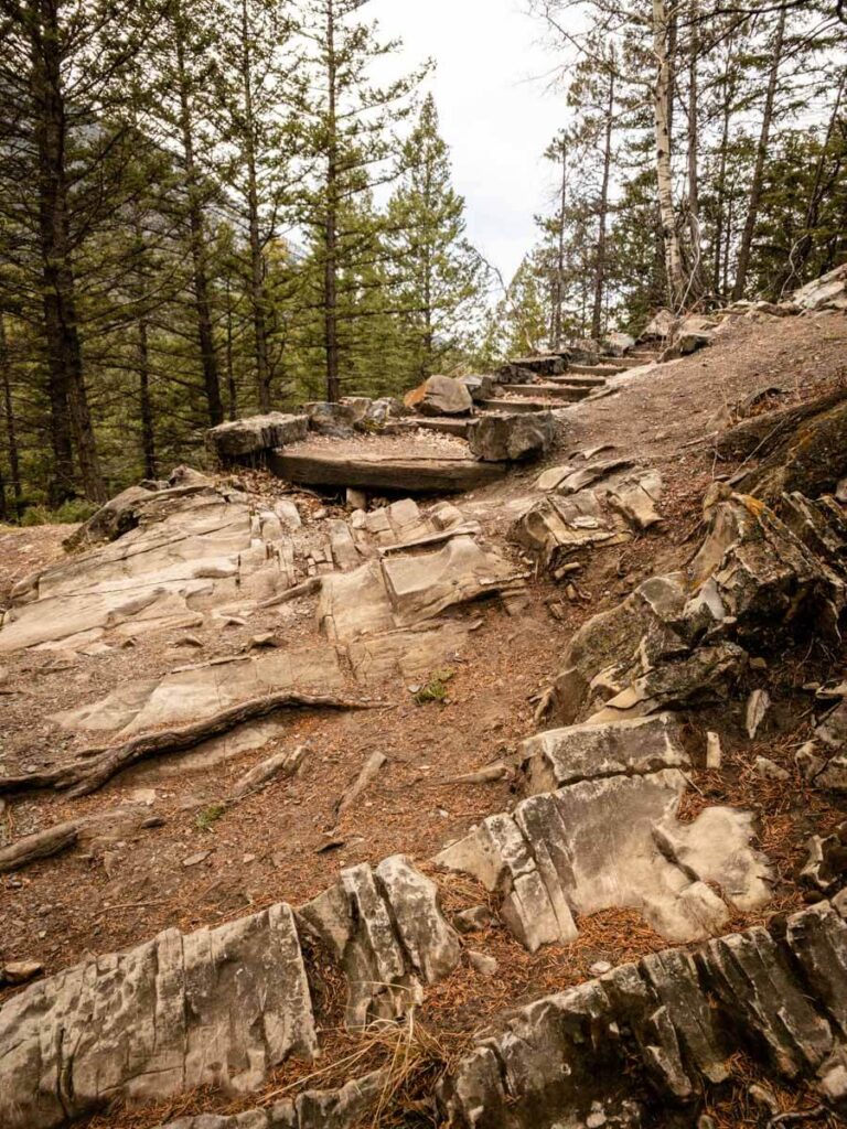 Rock steps at Surprise Corner to Hoodoos hike