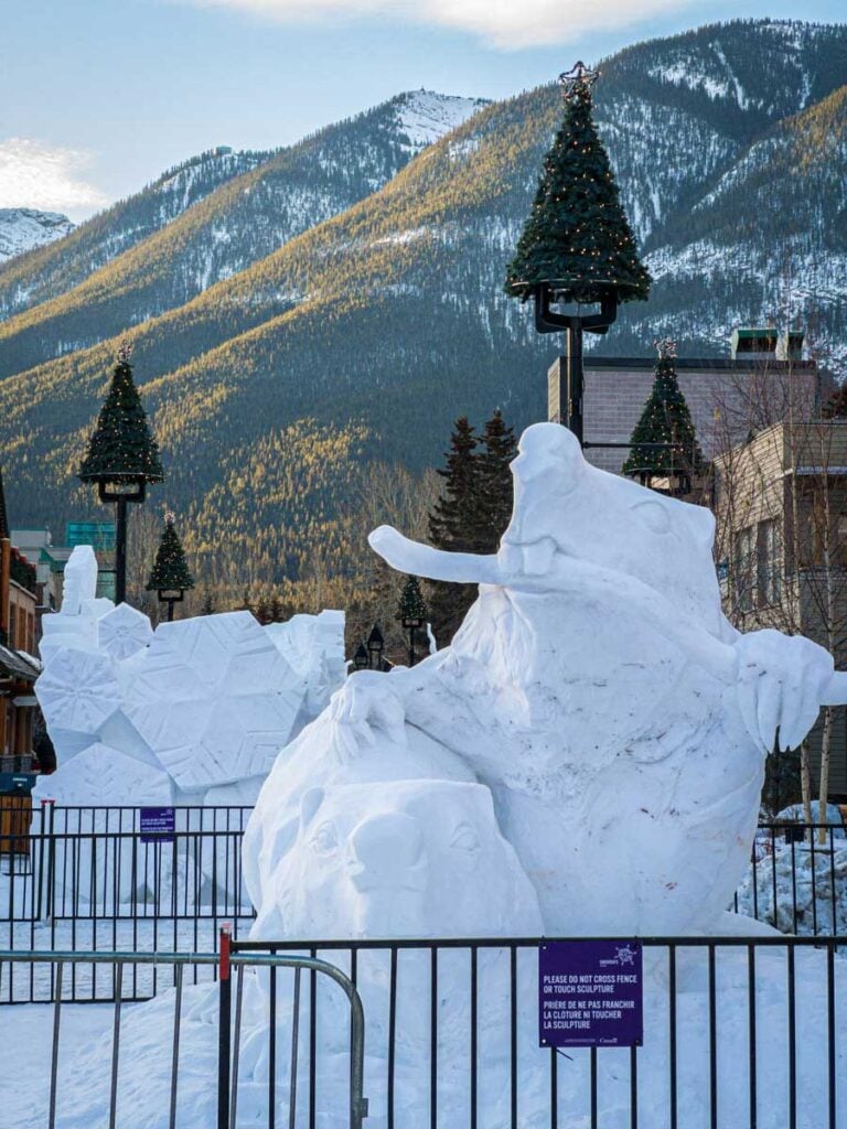 snow sculptures in Banff - Snow Days Winter Festival