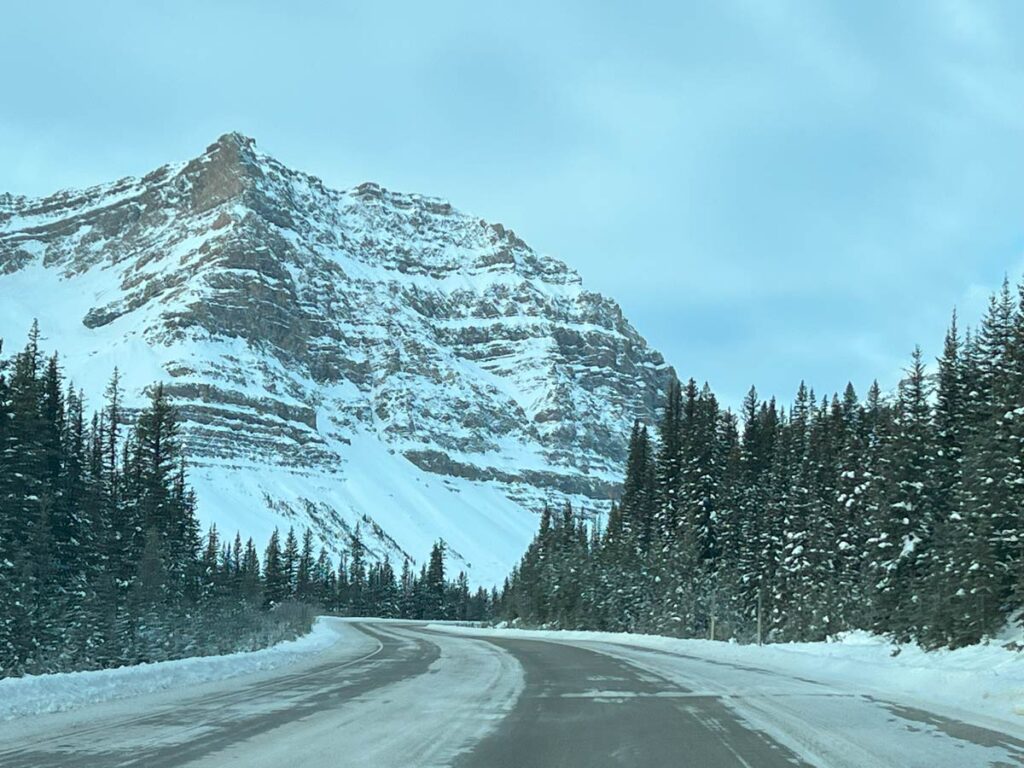 Icefields Parkway in Winter - Scenic Drive in Banff.