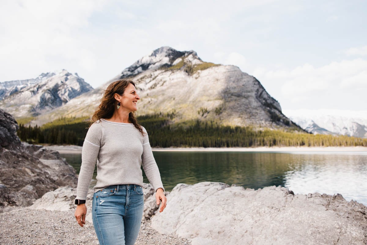 Celine Brewer at Lake Minnewanka