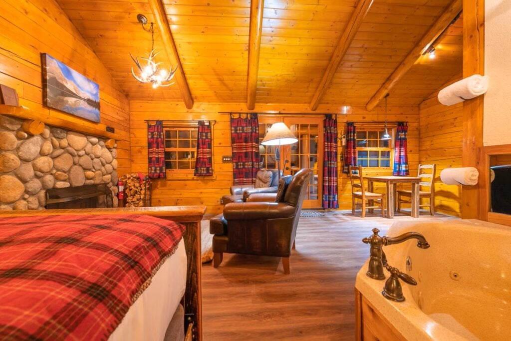The Queen Cabin at Baker Creek is a rare Banff cabin with a private Jacuzzi.