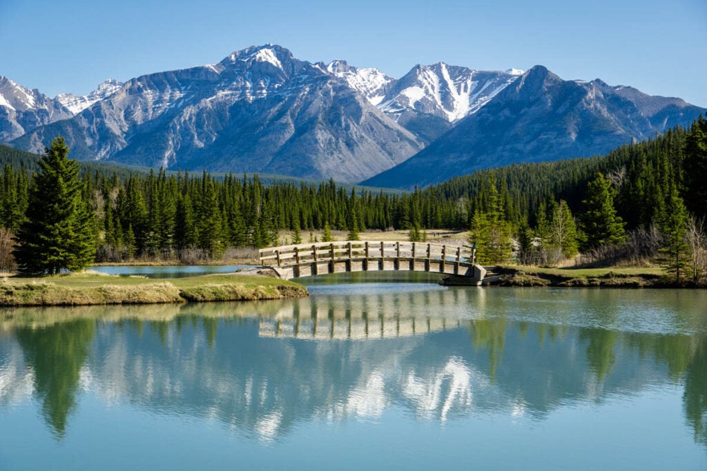 Cascade Ponds in Banff in May.