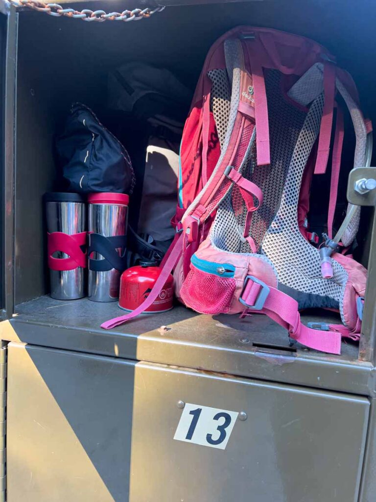 A look inside a food storage locker at the Lake O'Hara backcountry campground.