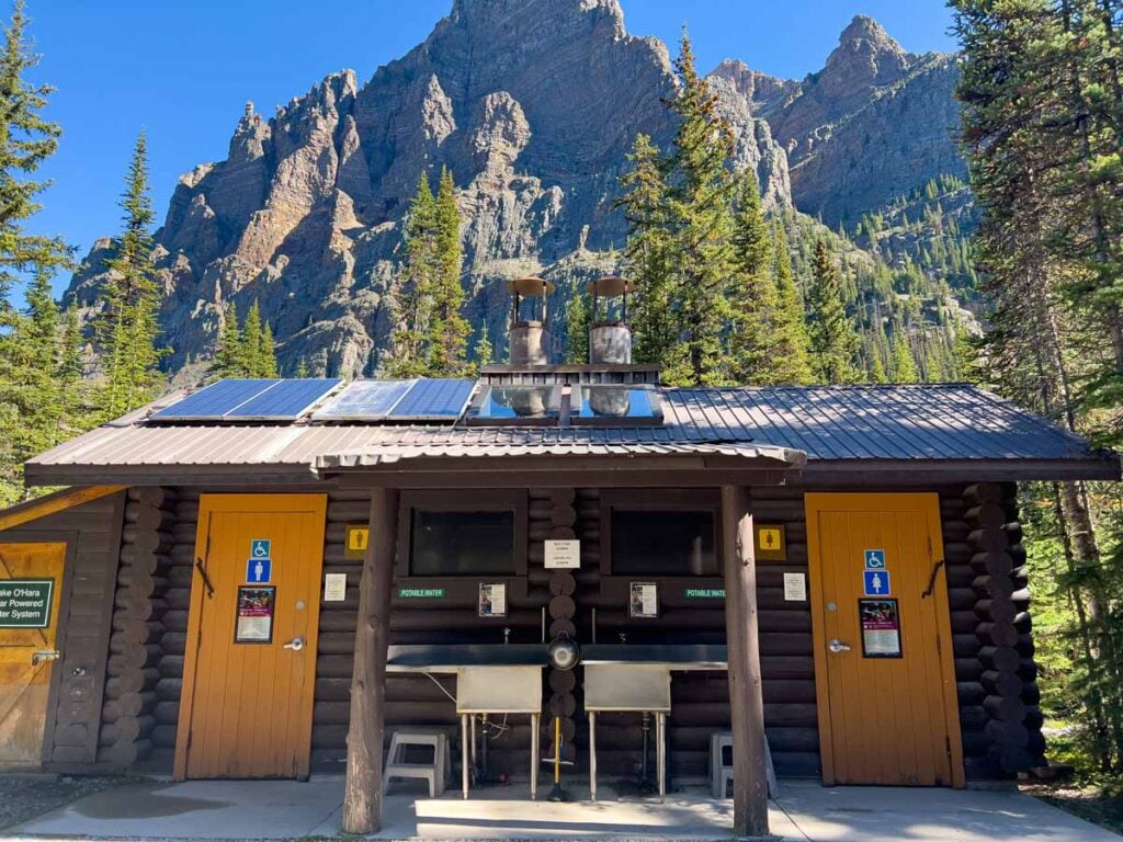 A washing sink provides drinking water for campers at Lake O'Hara.