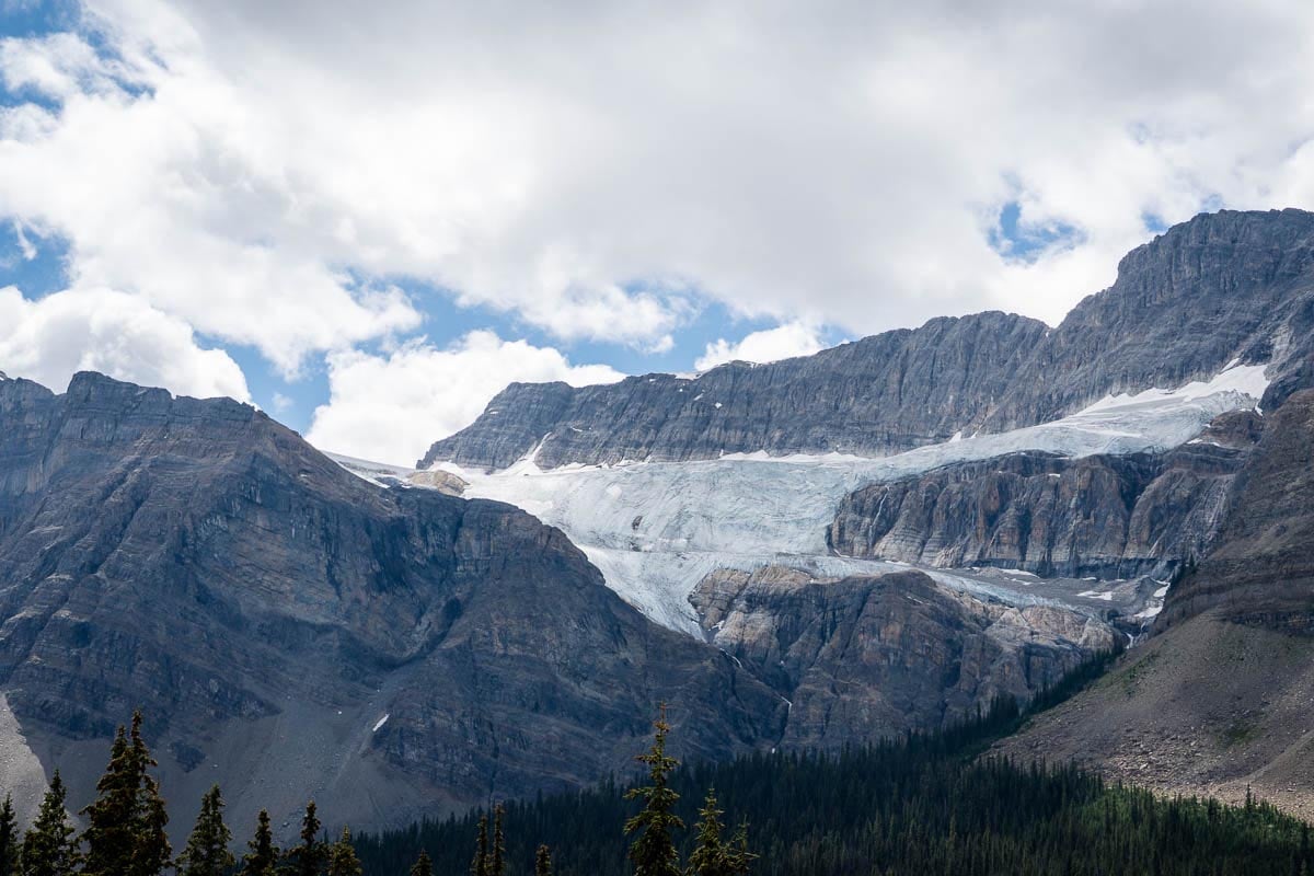 Crowfoot Glacier on Icefields Parkway Crowfoot Glacier seen along Icefields Parkway