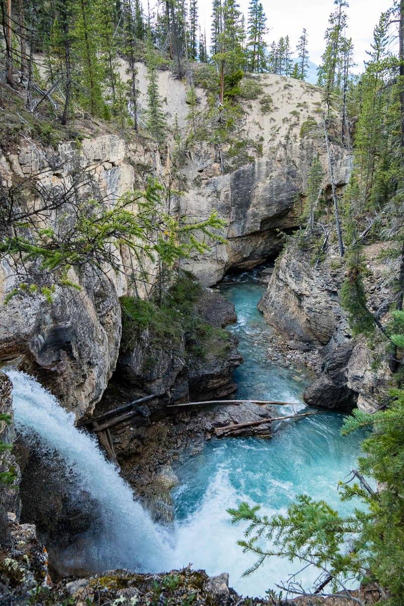 Stanley Falls - Jasper National Park (2) Stanley Falls falling into a pool of water.