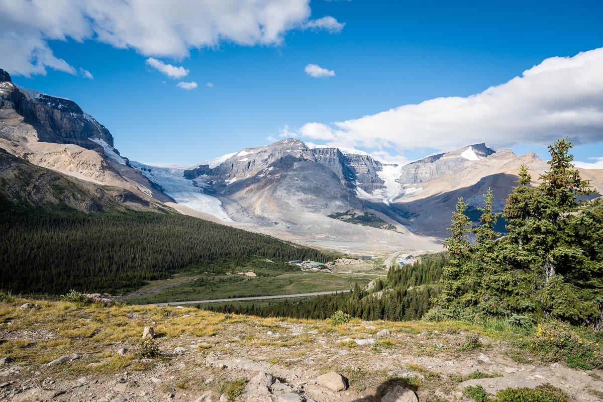 View of Columbia Icefield from Wilcox Pass in Jasper National Park
