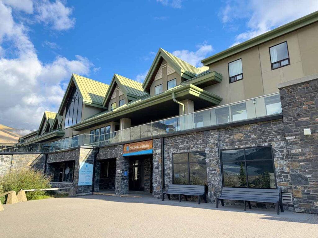 The Glacier View Lodge is on the top floor of the Glacier Discovery Centre at the Columbia Icefield.