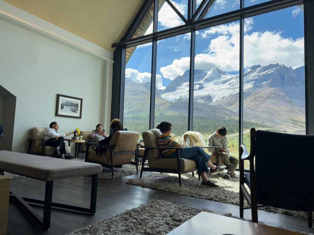 Glacier views from the Moraine Lounge at the Glacier View Lodge.