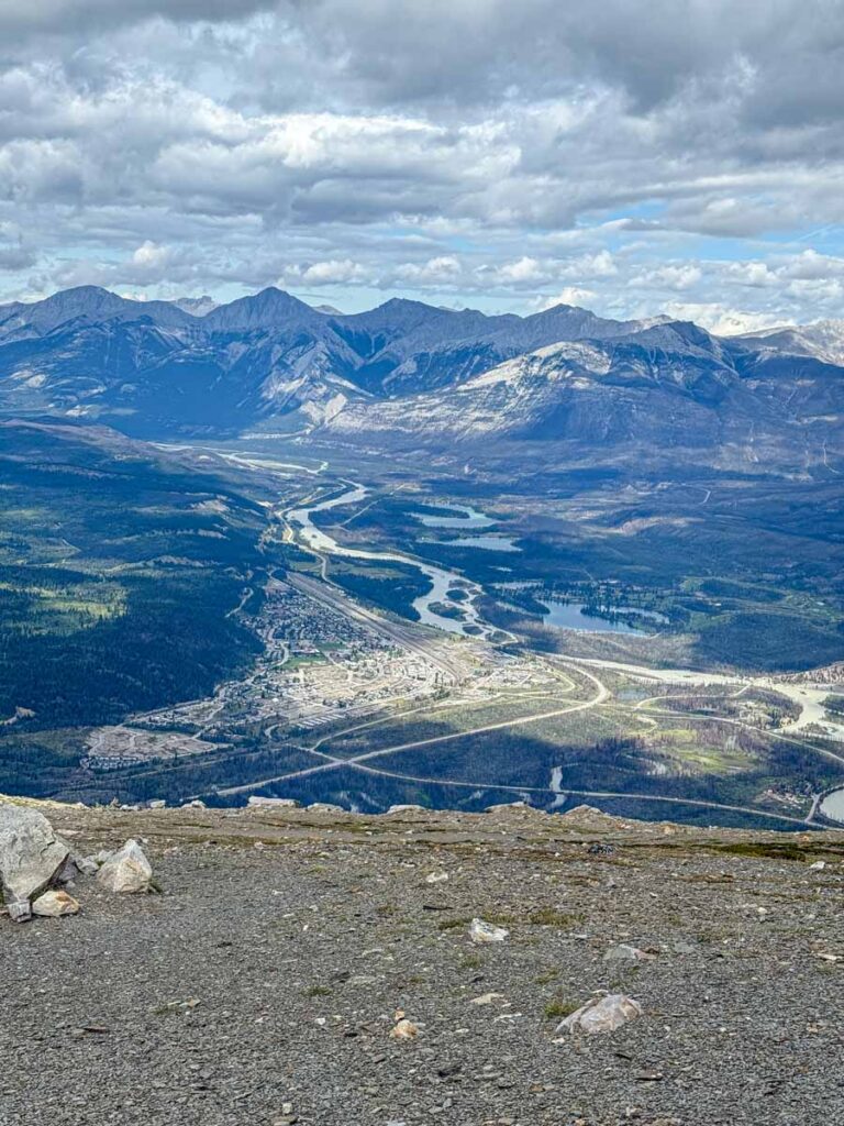The Town of Jasper is visible from the top of the Jasper SkyTram.