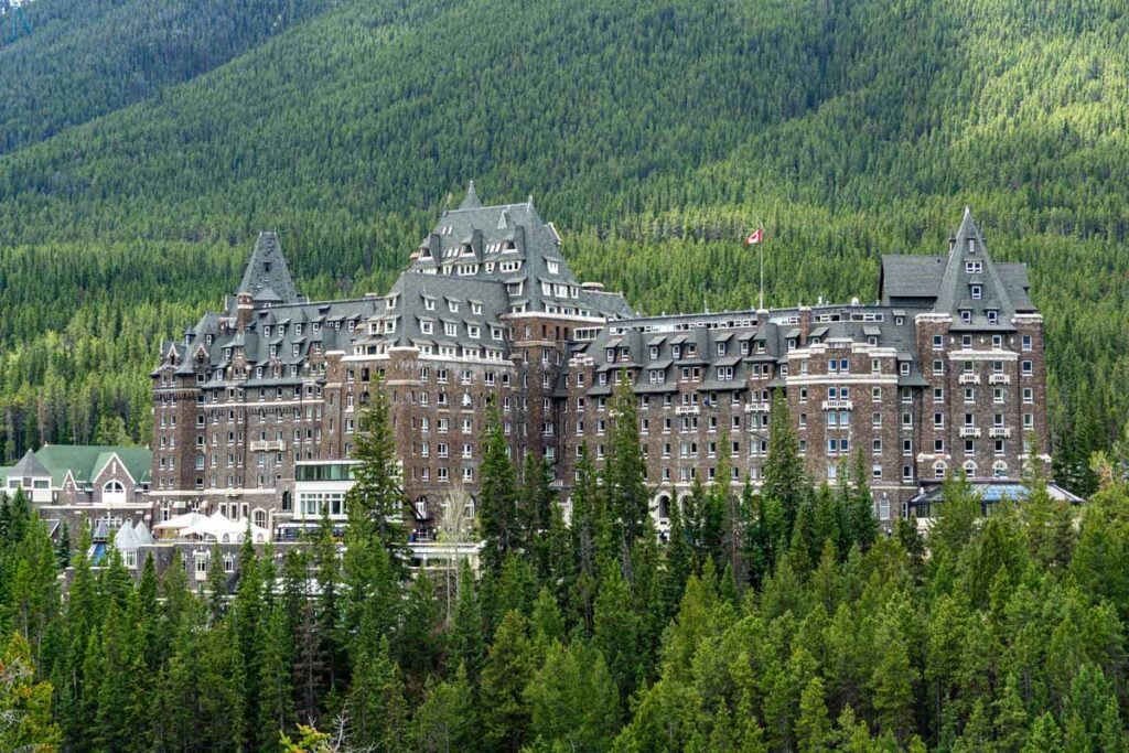 The Banff Springs Hotel as seen from Surprise Corner.
