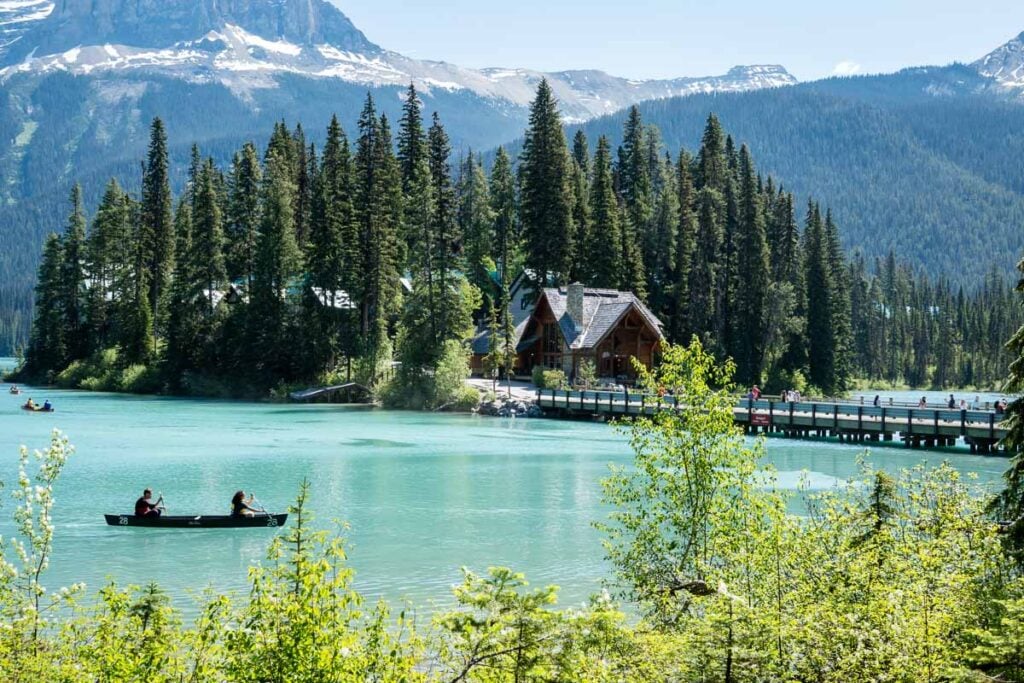 Canoes on Emerald Lake, Yoho National Park.