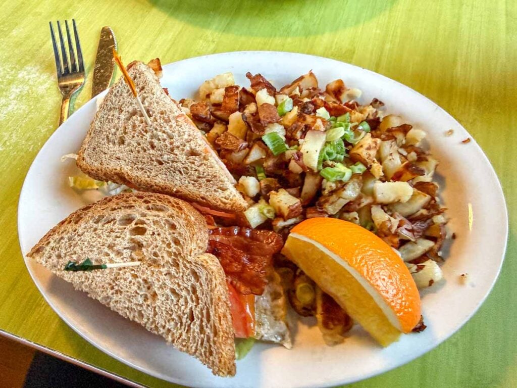 a delicious breakfast at the Summit Cafe in Canmore, Alberta.