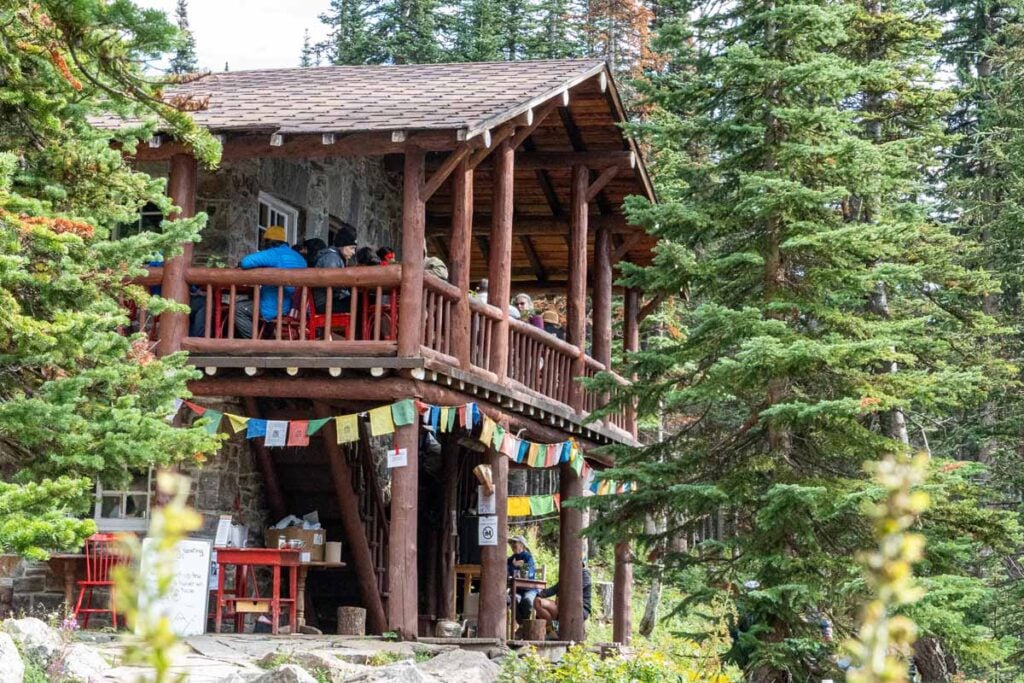 The exterior of the Plain of Six Glaciers teahouse.
