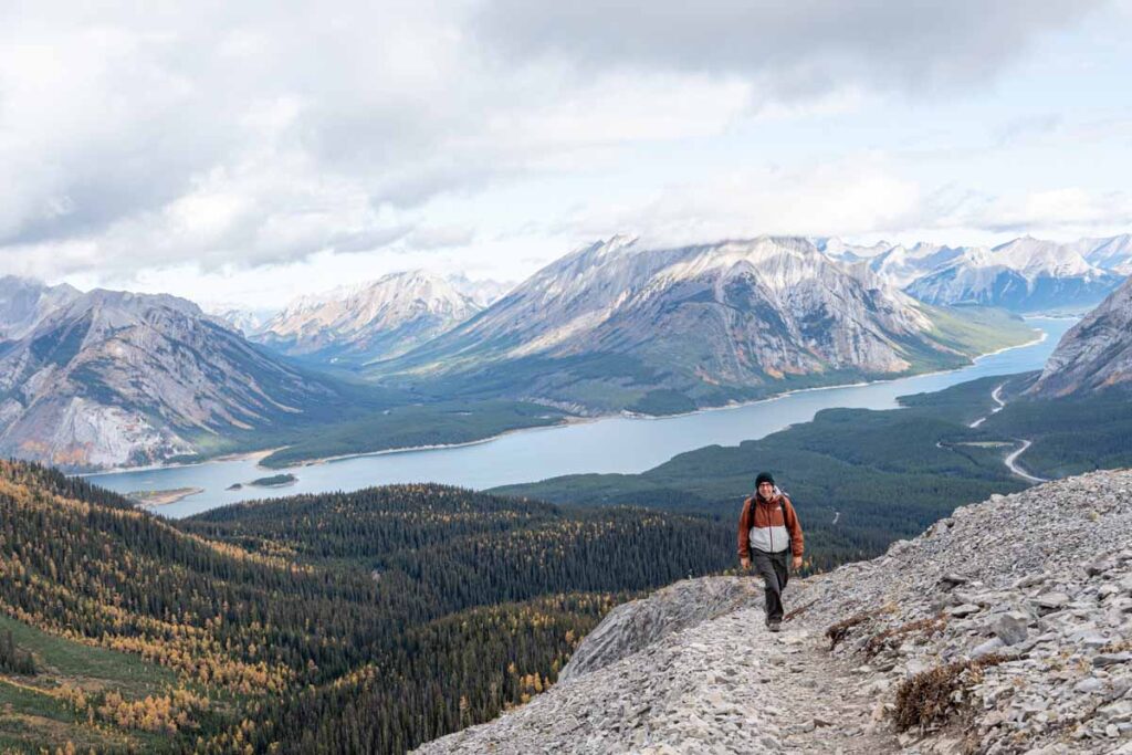 Dan Brewer enjoys an amazing hike up the challenging Tent Ridge hiking trail in Kananaskis Country, Alberta.