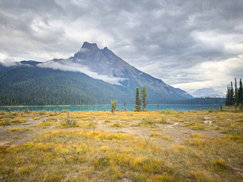 The alluvial fan along the Emerald Lakeshore Trail.