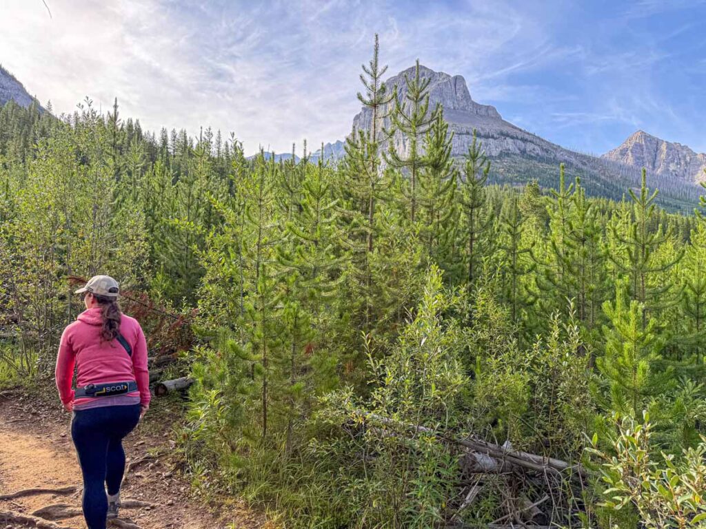Celine Brewer begins the Stanley Glacier hike in Kootenay National Park.