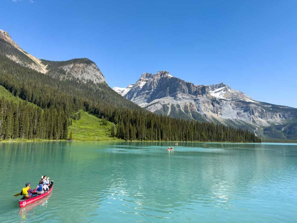 A canoe rental on Emerald Lake in Yoho National Park.